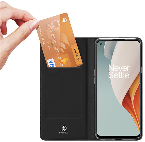 Dux Ducis Skin Pro Series OnePlus N100 Wallet Hoesje Zwart afbeelding 2