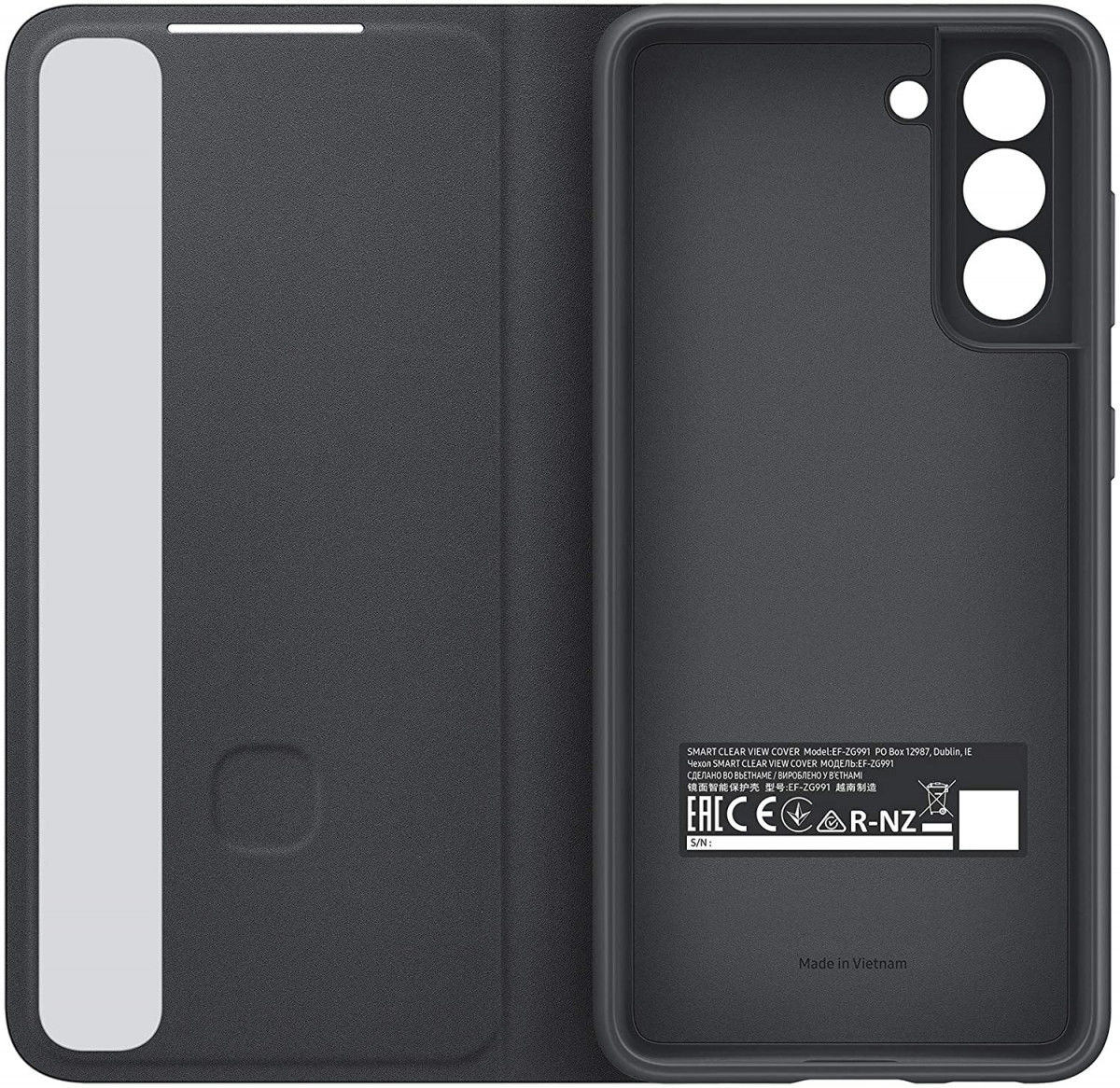 Origineel Samsung Galaxy S21 Hoesje Smart Clear View Cover Zwart afbeelding 3