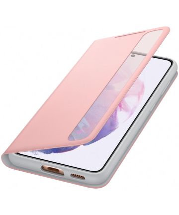 Origineel Samsung Galaxy S21 Hoesje Smart Clear View Cover Roze Hoesjes
