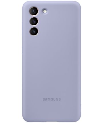 Origineel Samsung Galaxy S21 Hoesje Siliconen Cover Paars Hoesjes