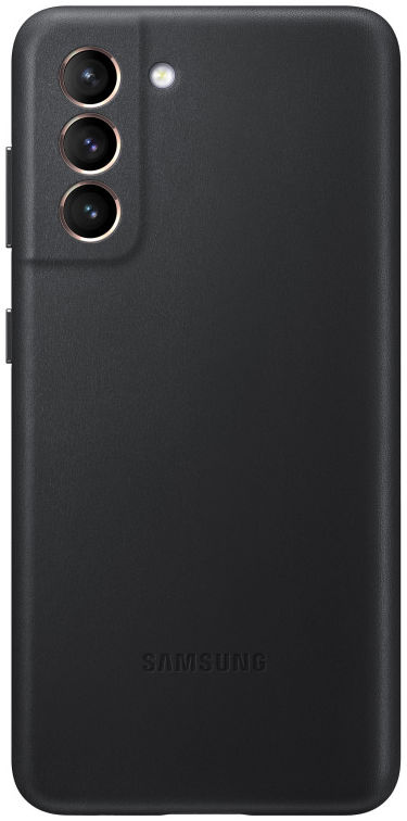 Origineel Samsung Galaxy S21 Hoesje Leather Back Cover Zwart afbeelding 1