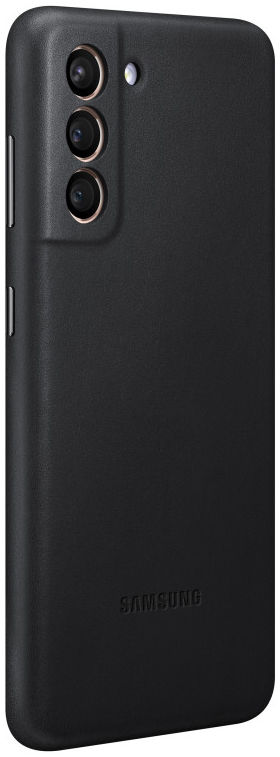 Origineel Samsung Galaxy S21 Hoesje Leather Back Cover Zwart afbeelding 2