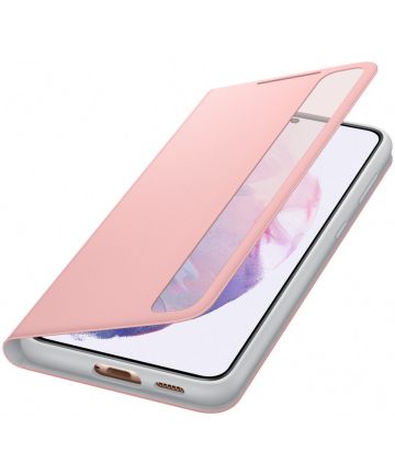 Origineel Samsung Galaxy S21 Plus Hoesje Smart Clear View Cover Roze Hoesjes