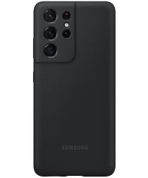 Origineel Samsung Galaxy S21 Ultra Hoesje Siliconen Cover Zwart