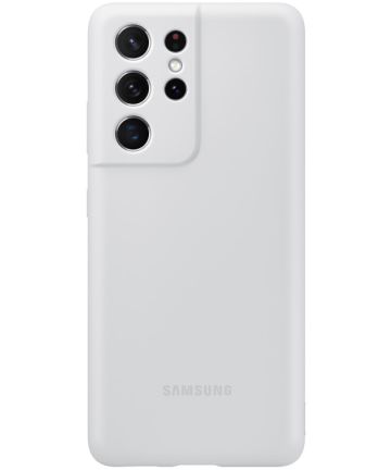 Origineel Samsung Galaxy S21 Ultra Hoesje Siliconen Cover Grijs Hoesjes