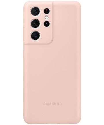 Origineel Samsung Galaxy S21 Ultra Hoesje Siliconen Cover Roze Hoesjes