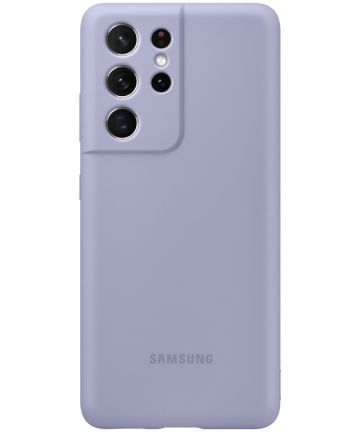 Origineel Samsung Galaxy S21 Ultra Hoesje Siliconen Cover Paars Hoesjes