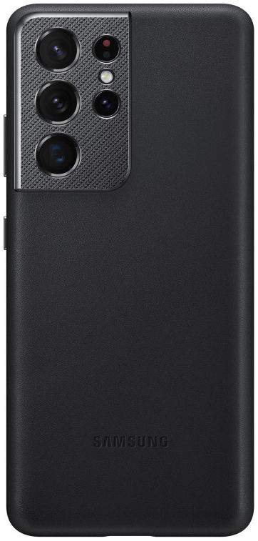 Origineel Samsung Galaxy S21 Ultra Hoesje Leather Back Cover Zwart afbeelding 1