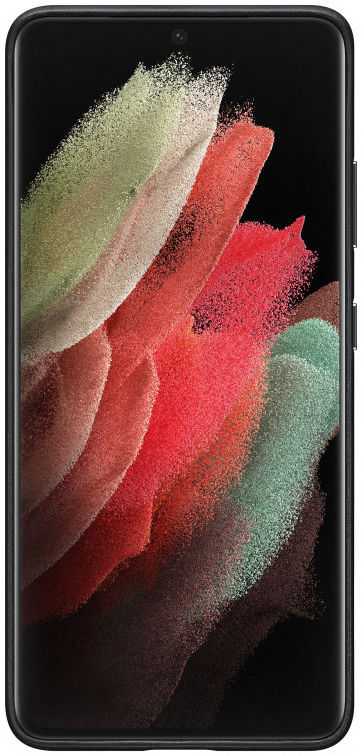 Origineel Samsung Galaxy S21 Ultra Hoesje Leather Back Cover Zwart afbeelding 3
