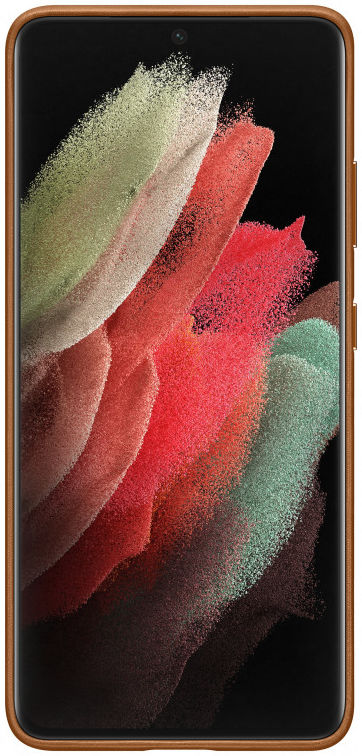 Origineel Samsung Galaxy S21 Ultra Hoesje Leather Back Cover Bruin afbeelding 3