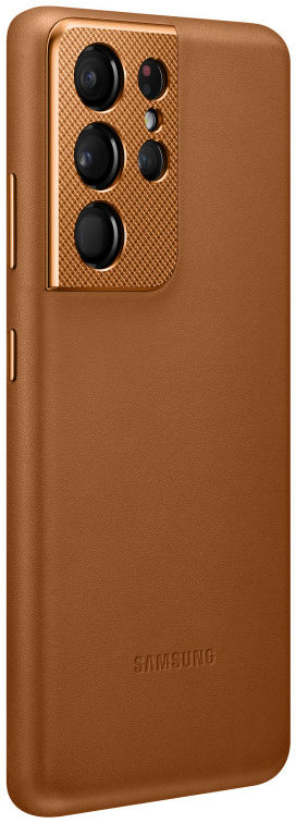 Origineel Samsung Galaxy S21 Ultra Hoesje Leather Back Cover Bruin afbeelding 2