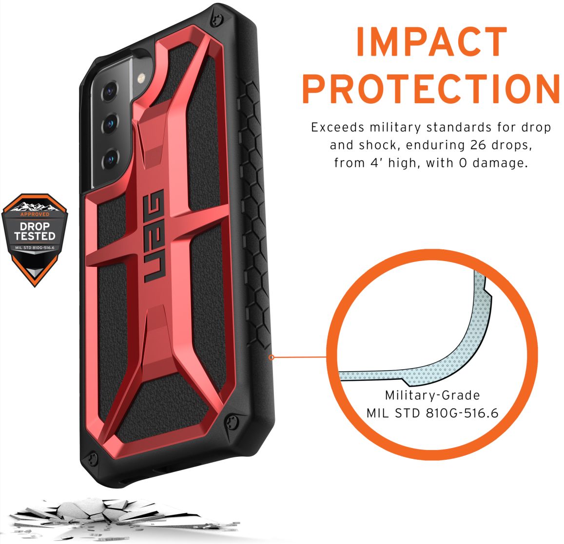 Urban Armor Gear Monarch Samsung Galaxy S21 Hoesje Crimson afbeelding 4