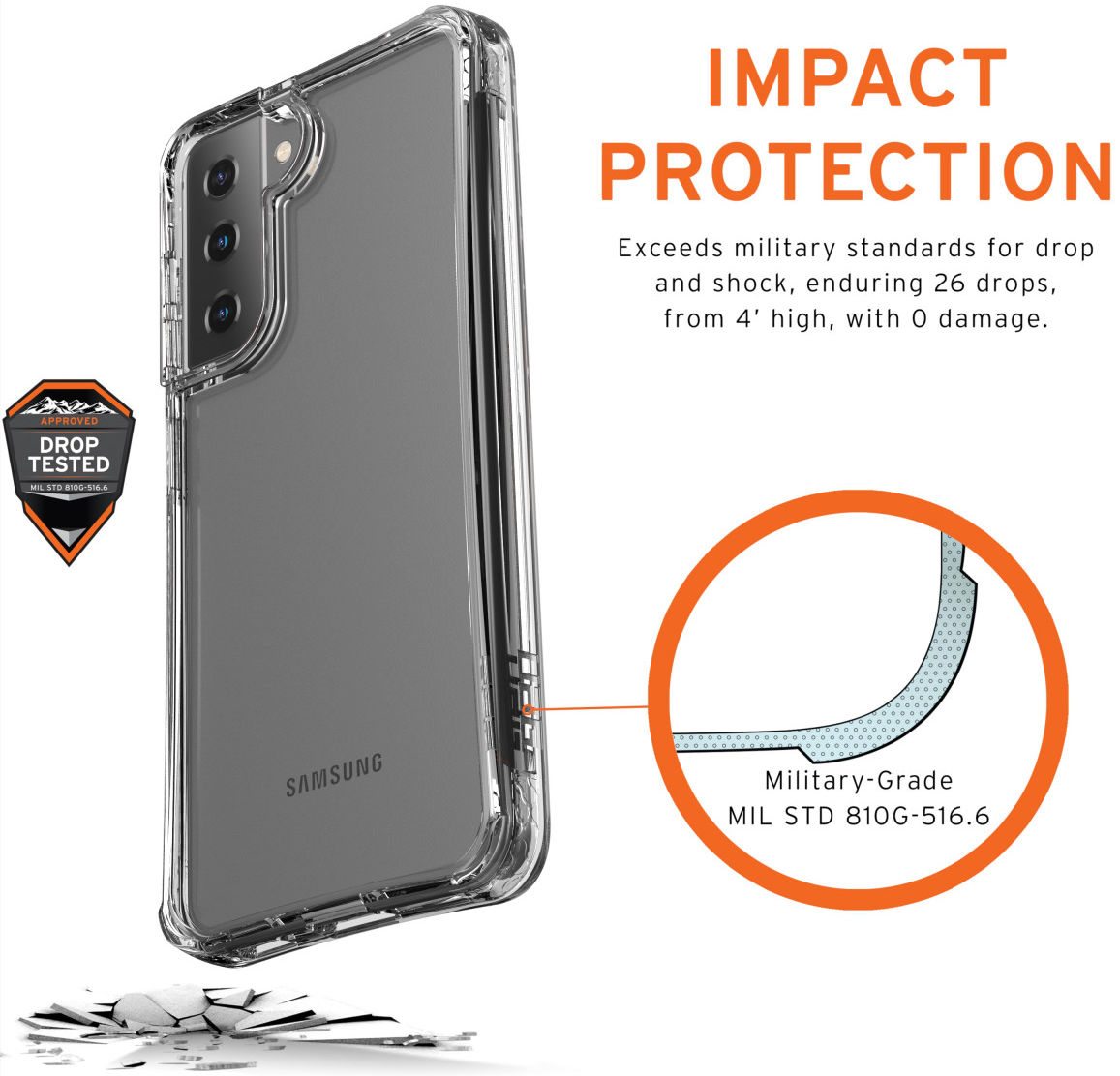 Urban Armor Gear Plyo Hoesje Samsung Galaxy S21 Transparant afbeelding 3