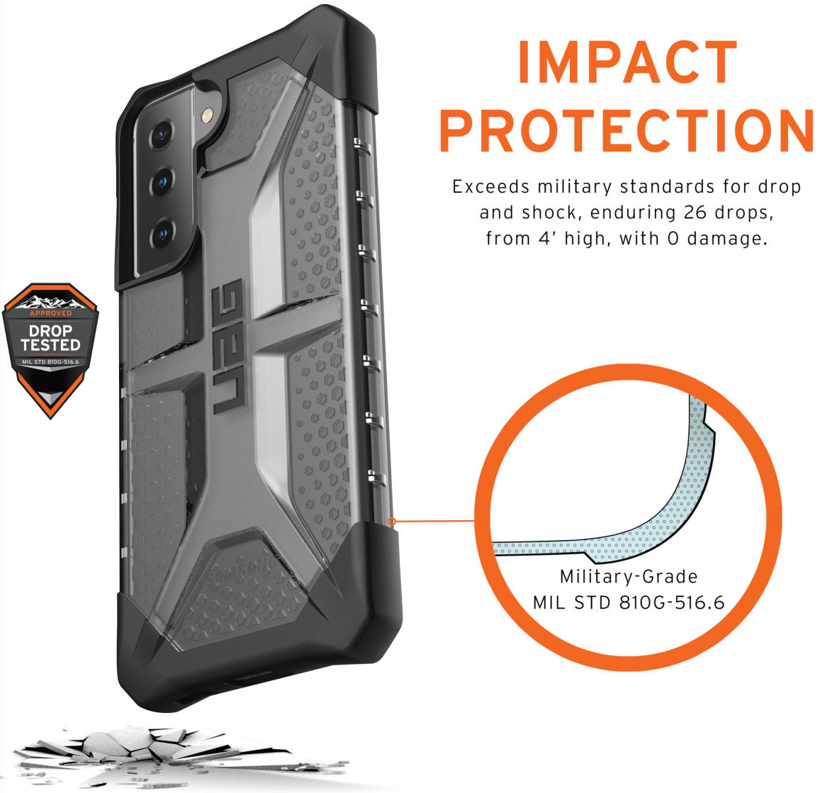 Urban Armor Gear Plasma Samsung Galaxy S21 Back Cover Hoesje Ash afbeelding 4