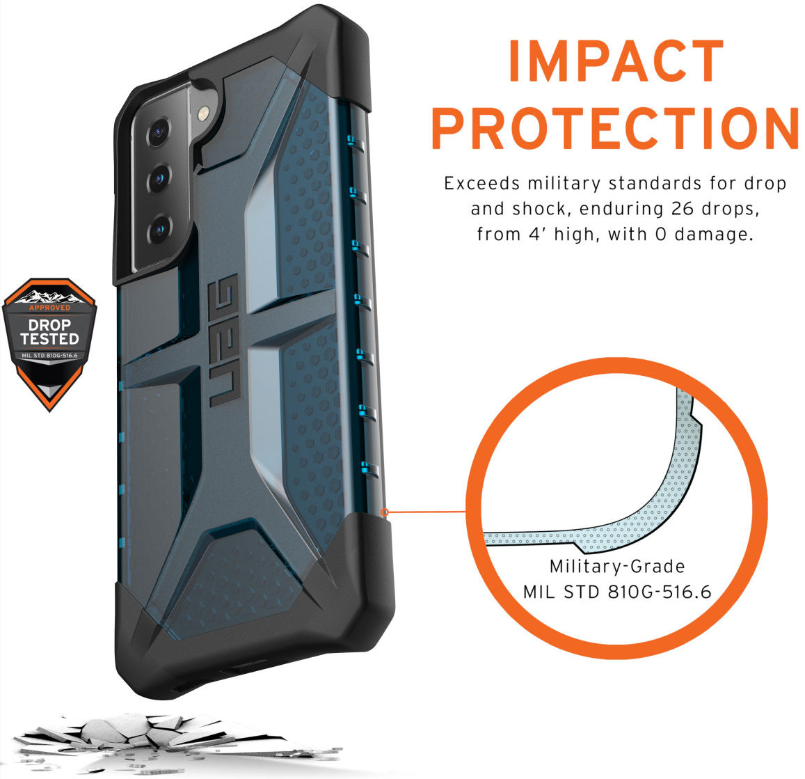Urban Armor Gear Plasma Samsung Galaxy S21 Back Cover Hoesje Blauw afbeelding 4