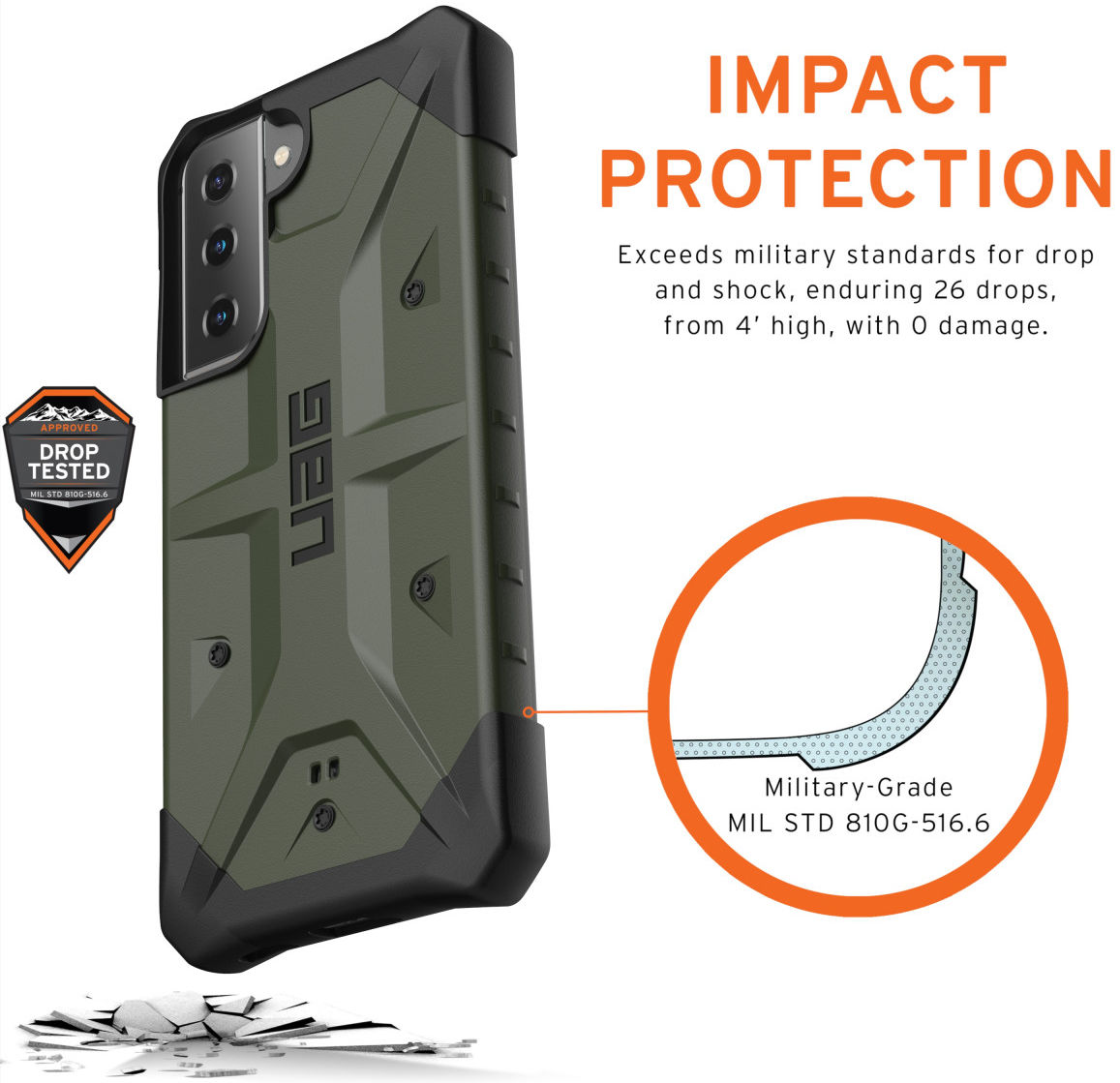 Urban Armor Gear Pathfinder Samsung Galaxy S21 Hoesje Olive afbeelding 4