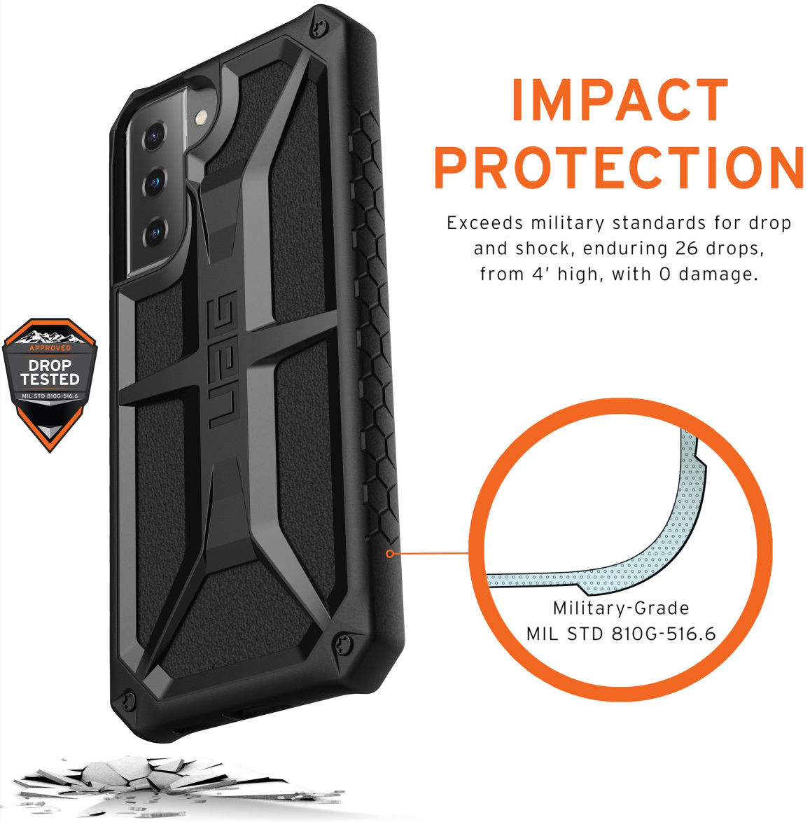 Urban Armor Gear Monarch Samsung Galaxy S21 Plus Hoesje Zwart afbeelding 4