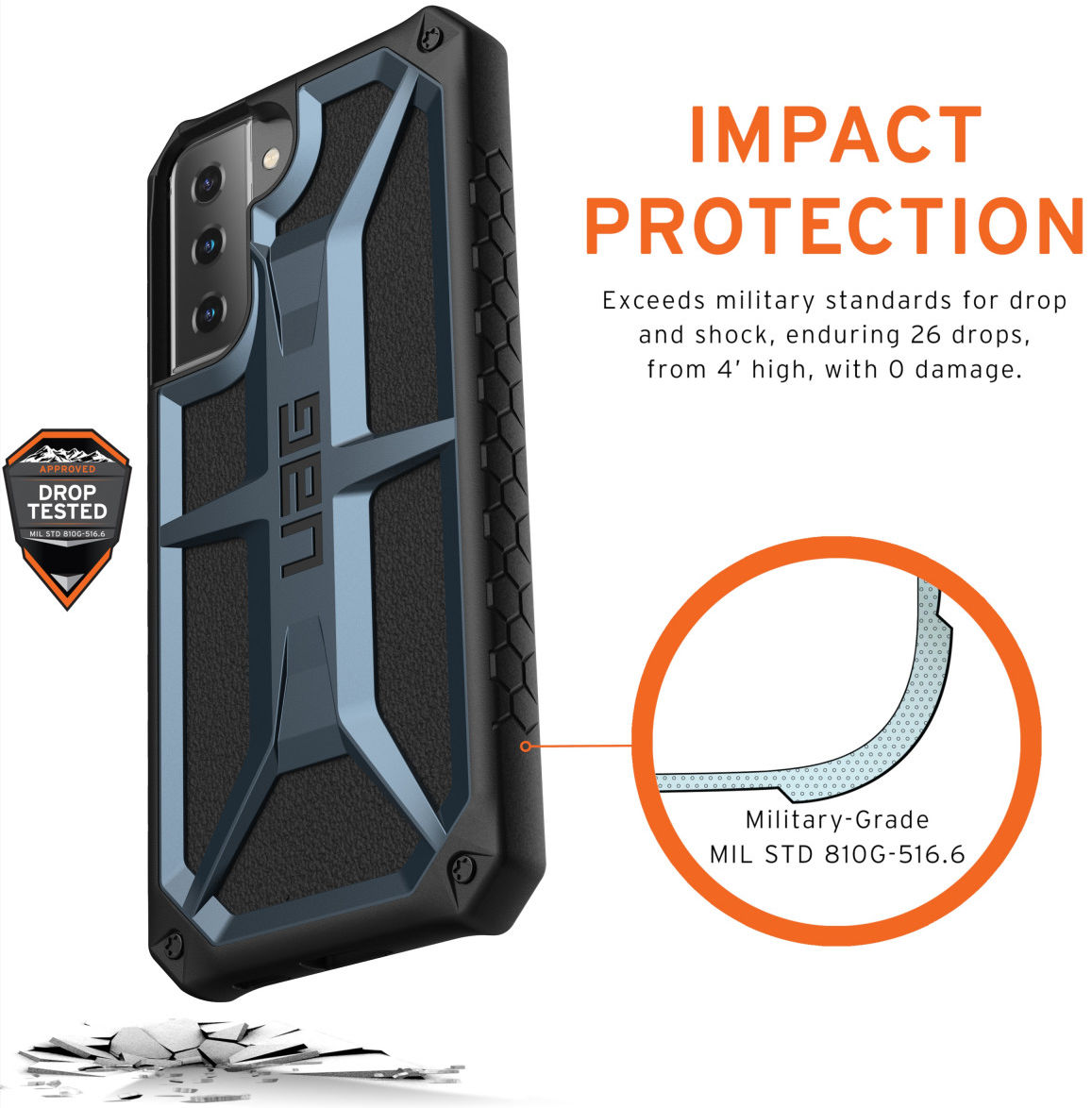 Urban Armor Gear Monarch Samsung Galaxy S21 Plus Hoesje Blauw afbeelding 4