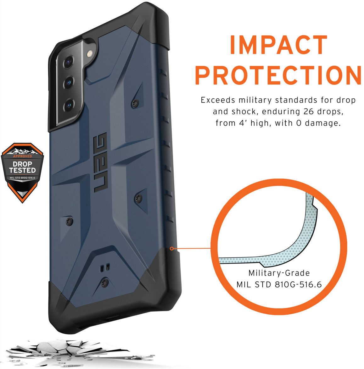 Urban Armor Gear Pathfinder Samsung Galaxy S21 Plus Hoesje Blauw afbeelding 4