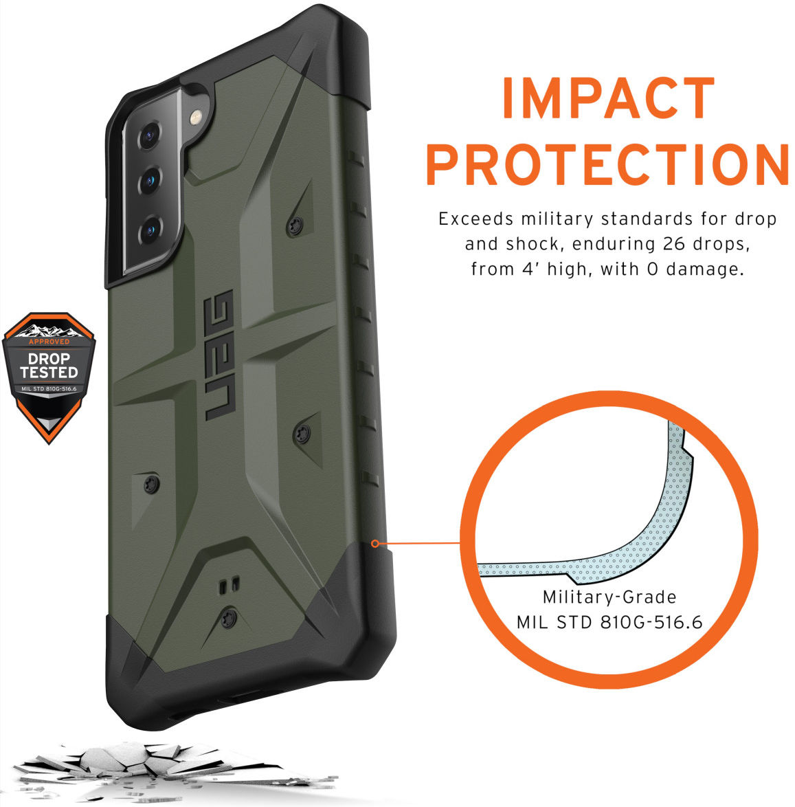 Urban Armor Gear Pathfinder Samsung Galaxy S21 Plus Hoesje Olive afbeelding 4