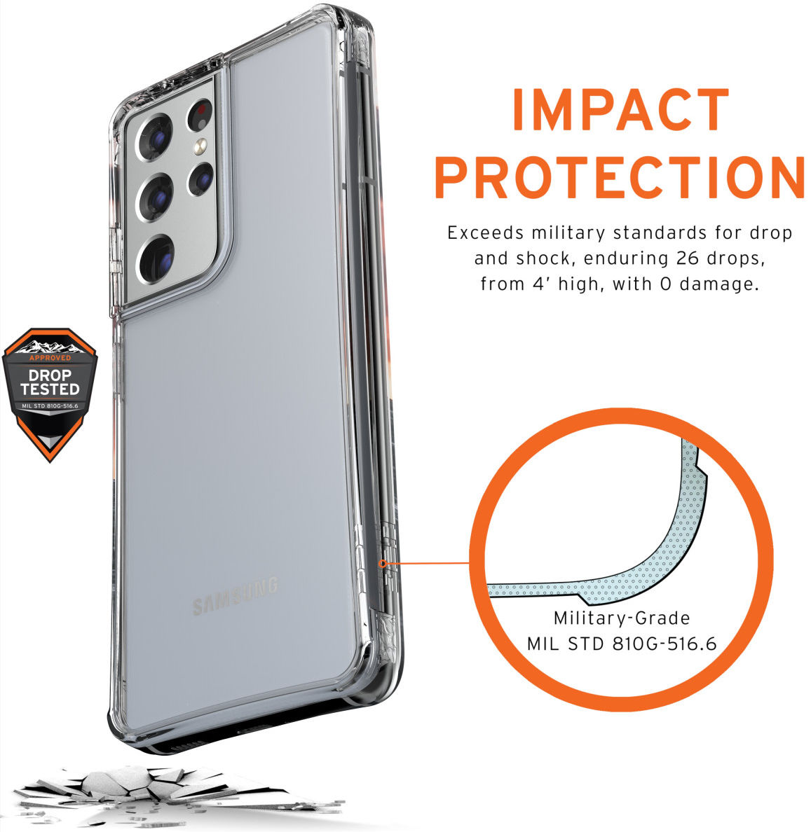 Urban Armor Gear Plyo Samsung Galaxy S21 Ultra Hoesje Ice afbeelding 4