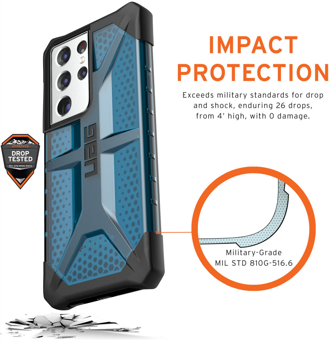Urban Armor Gear Plasma Samsung Galaxy S21 Ultra Hoesje Blauw afbeelding 4
