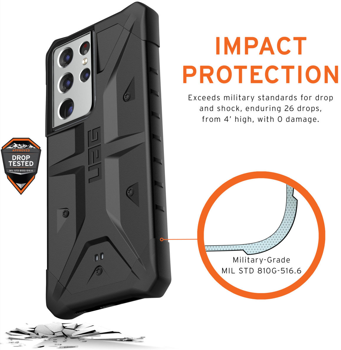 Urban Armor Gear Pathfinder Samsung Galaxy S21 Ultra Hoesje Zwart afbeelding 4