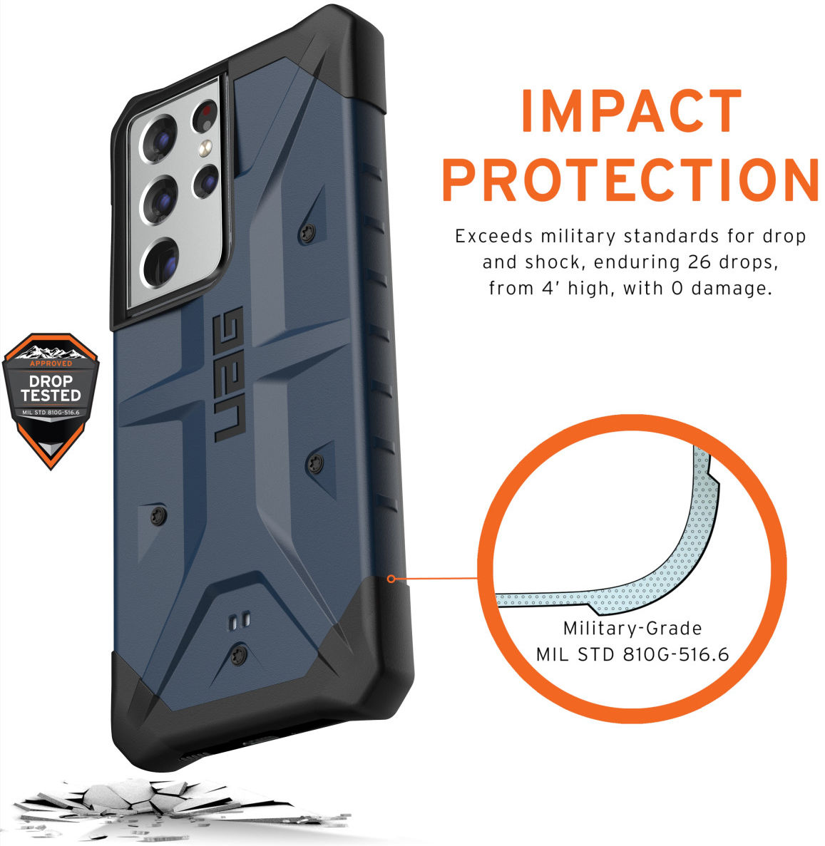 Urban Armor Gear Pathfinder Samsung Galaxy S21 Ultra Hoesje Blauw afbeelding 4