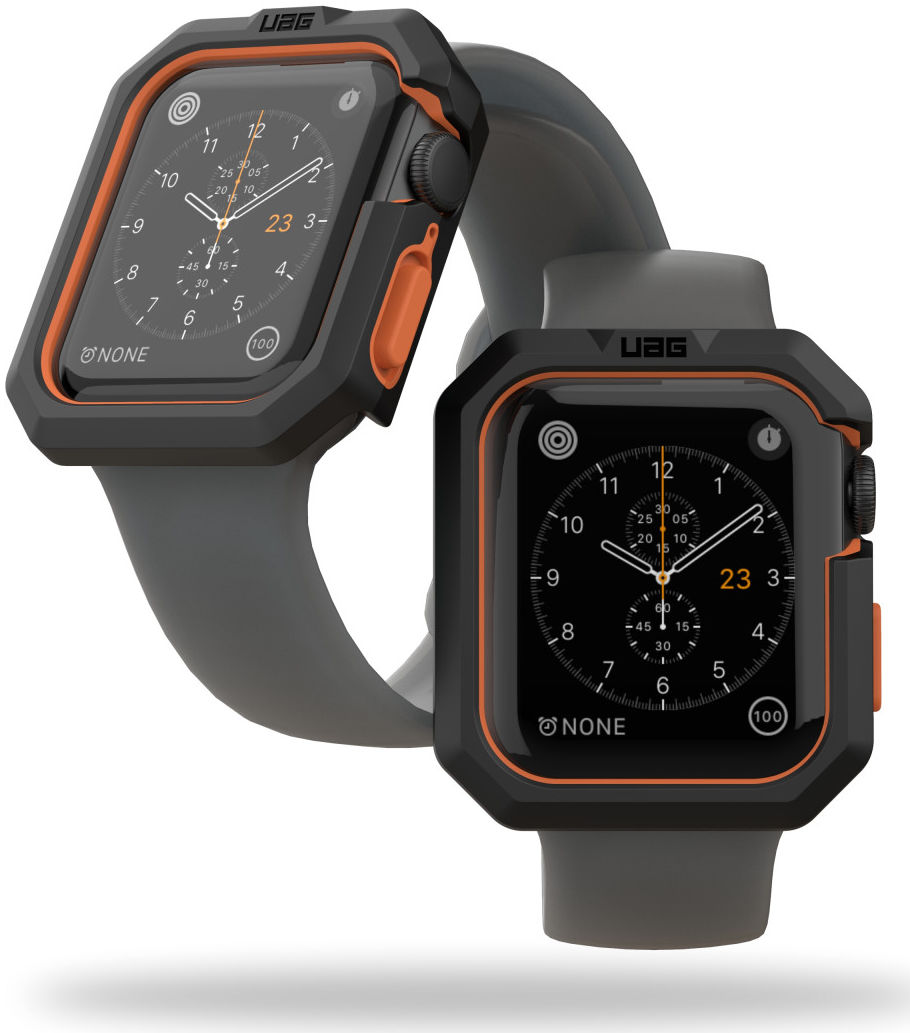 Urban Armor Gear Civilian Apple Watch 44MM Hoesje Zwart/Oranje afbeelding 1