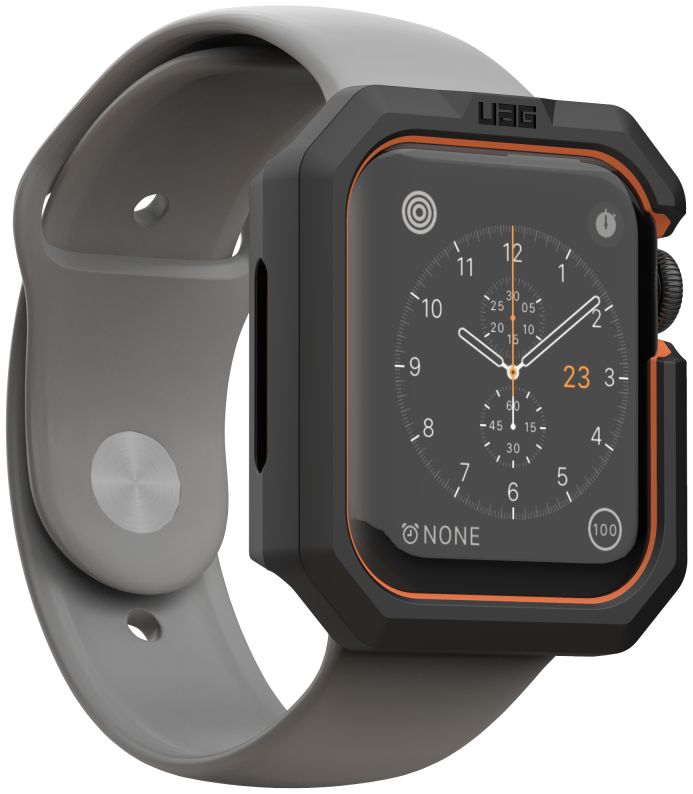 Urban Armor Gear Civilian Apple Watch 44MM Hoesje Zwart/Oranje afbeelding 13