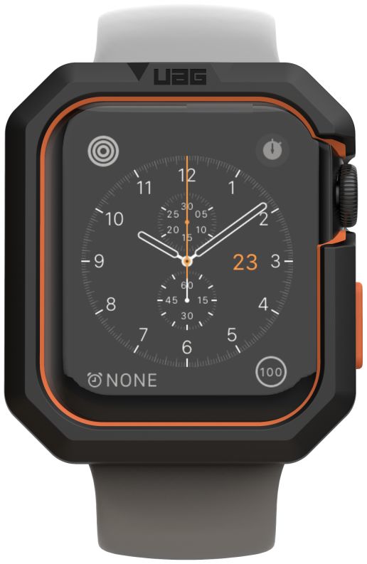Urban Armor Gear Civilian Apple Watch 44MM Hoesje Zwart/Oranje afbeelding 2