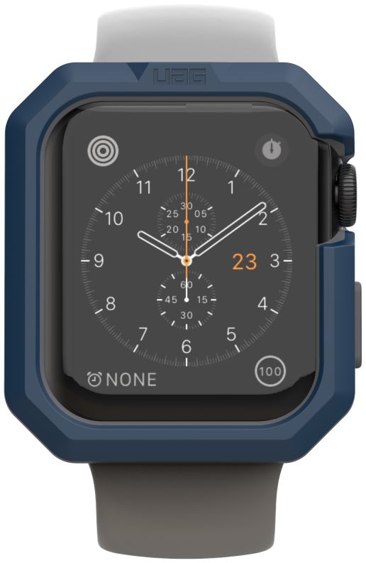 Urban Armor Gear Civilian Apple Watch 44MM Hoesje Blauw/Zilver afbeelding 2
