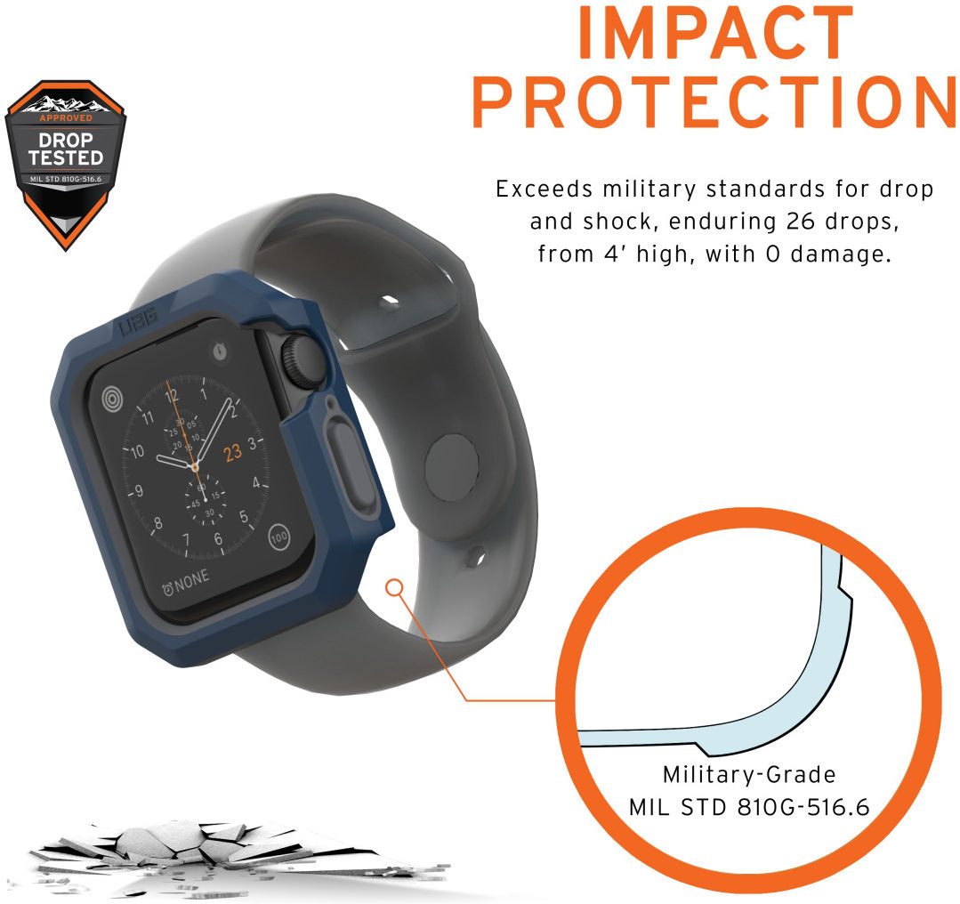 Urban Armor Gear Civilian Apple Watch 40MM Hoesje Blauw/Zilver afbeelding 6