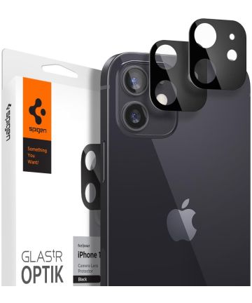Spigen Optik Apple iPhone 12 Camera Lens Protector (2-Pack) Zwart Screen Protectors