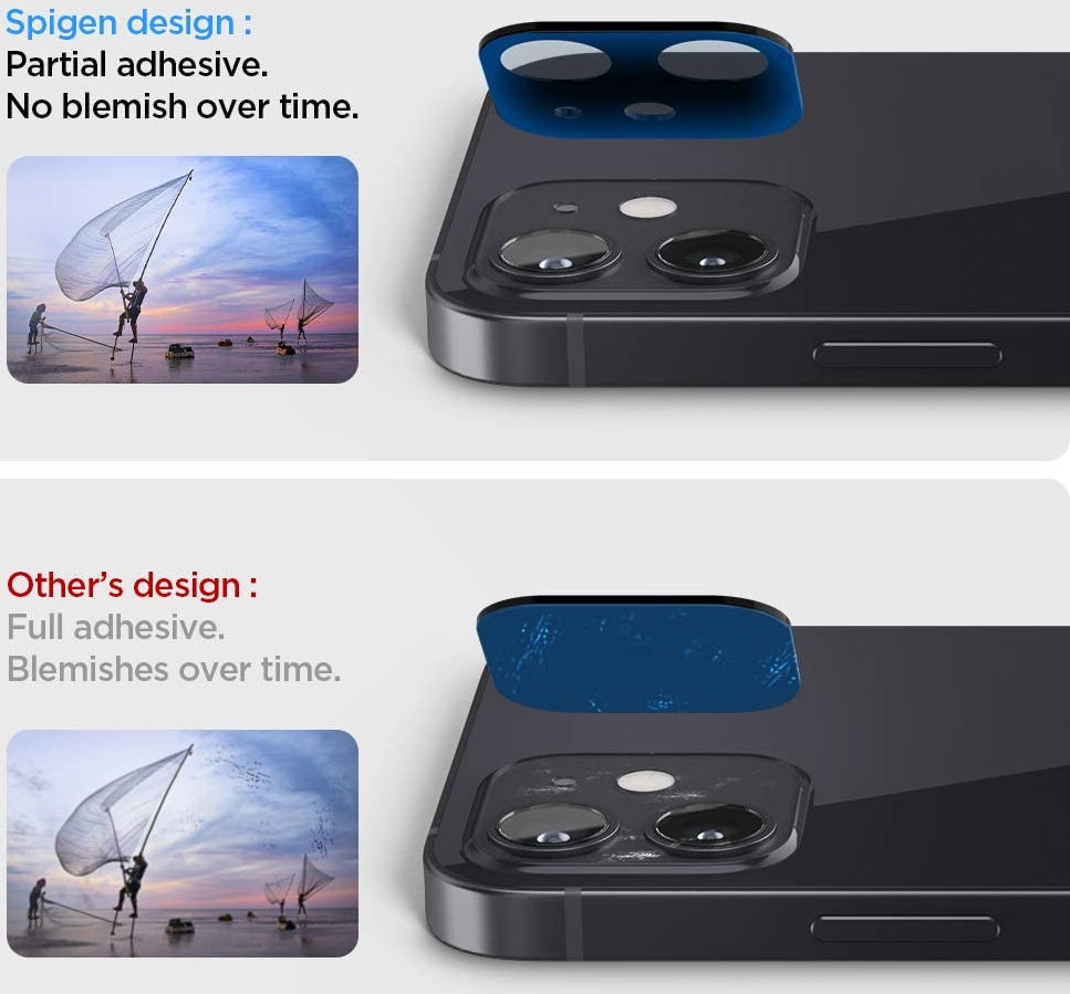 Spigen Optik Apple iPhone 12 Camera Lens Protector (2Pack) Zwart