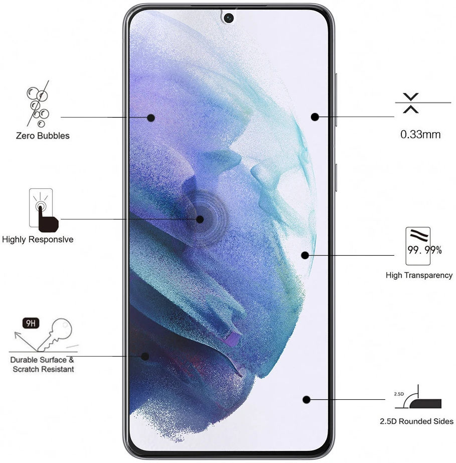 Eiger Samsung Galaxy S21 Tempered Glass Case Friendly Gebogen afbeelding 4