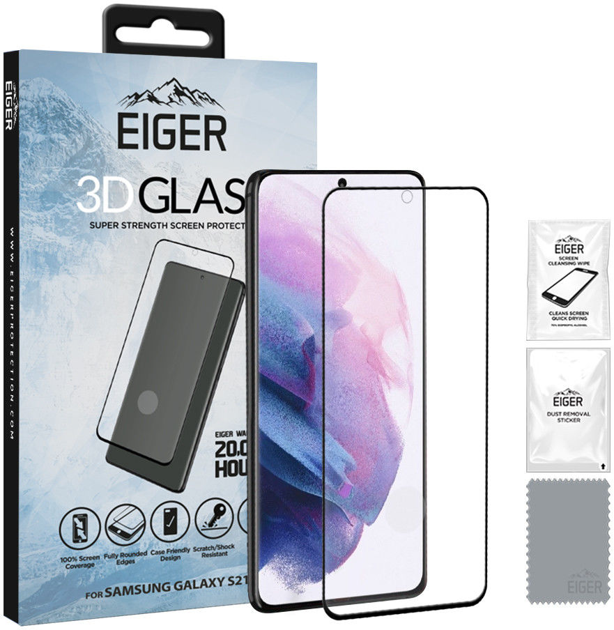 Eiger Samsung Galaxy S21 Plus Tempered Glass Case Friendly Gebogen afbeelding 5
