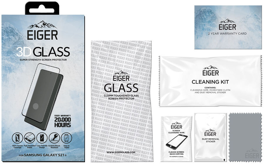 Eiger Samsung Galaxy S21 Plus Tempered Glass Case Friendly Gebogen afbeelding 6