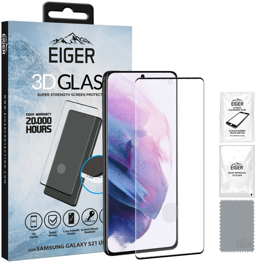 Eiger Samsung Galaxy S21 Ultra Tempered Glass Case Friendly Gebogen afbeelding 1