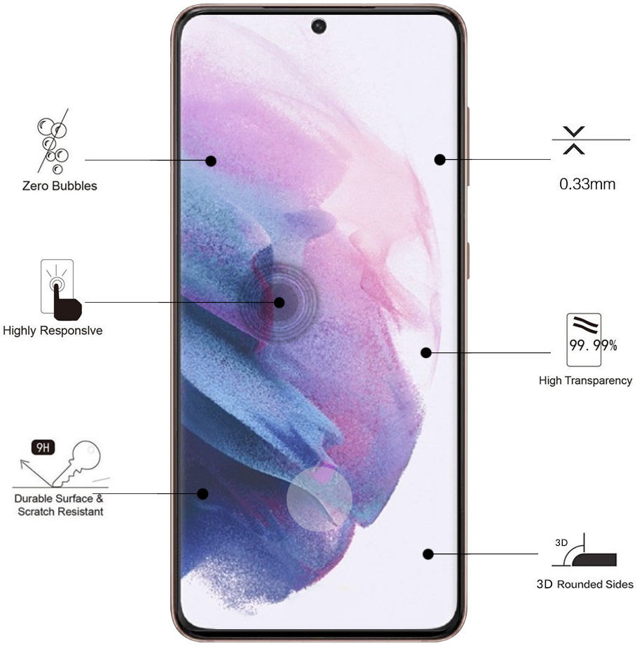 Eiger Samsung Galaxy S21 Ultra Tempered Glass Case Friendly Gebogen afbeelding 4