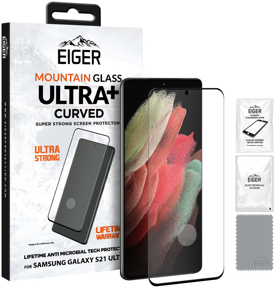 Eiger ULTRA+ Samsung Galaxy S21 Ultra Screen Protector Antibacterieel afbeelding 1