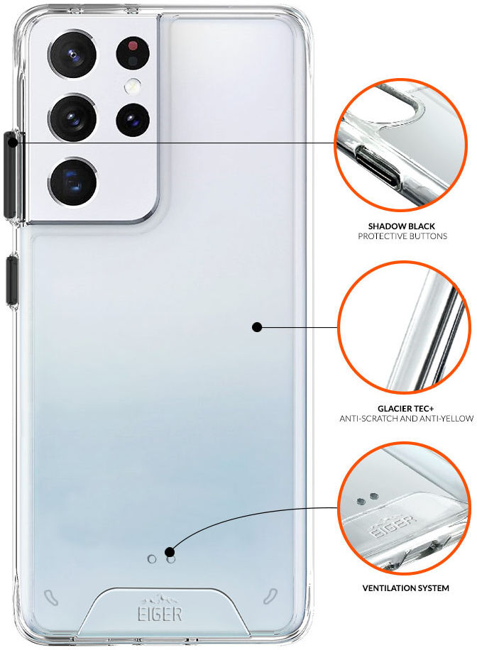 Eiger Glacier Series Samsung Galaxy S21 Ultra Hoesje Transparant afbeelding 3