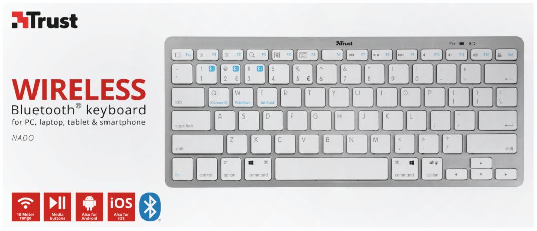 Trust Nado Draadloos Bluetooth Toetsenbord afbeelding 9