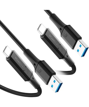 Spigen PowerArc ArcWire Gevlochten USB-C Kabel 1 Meter Zwart (2-Pack) Kabels