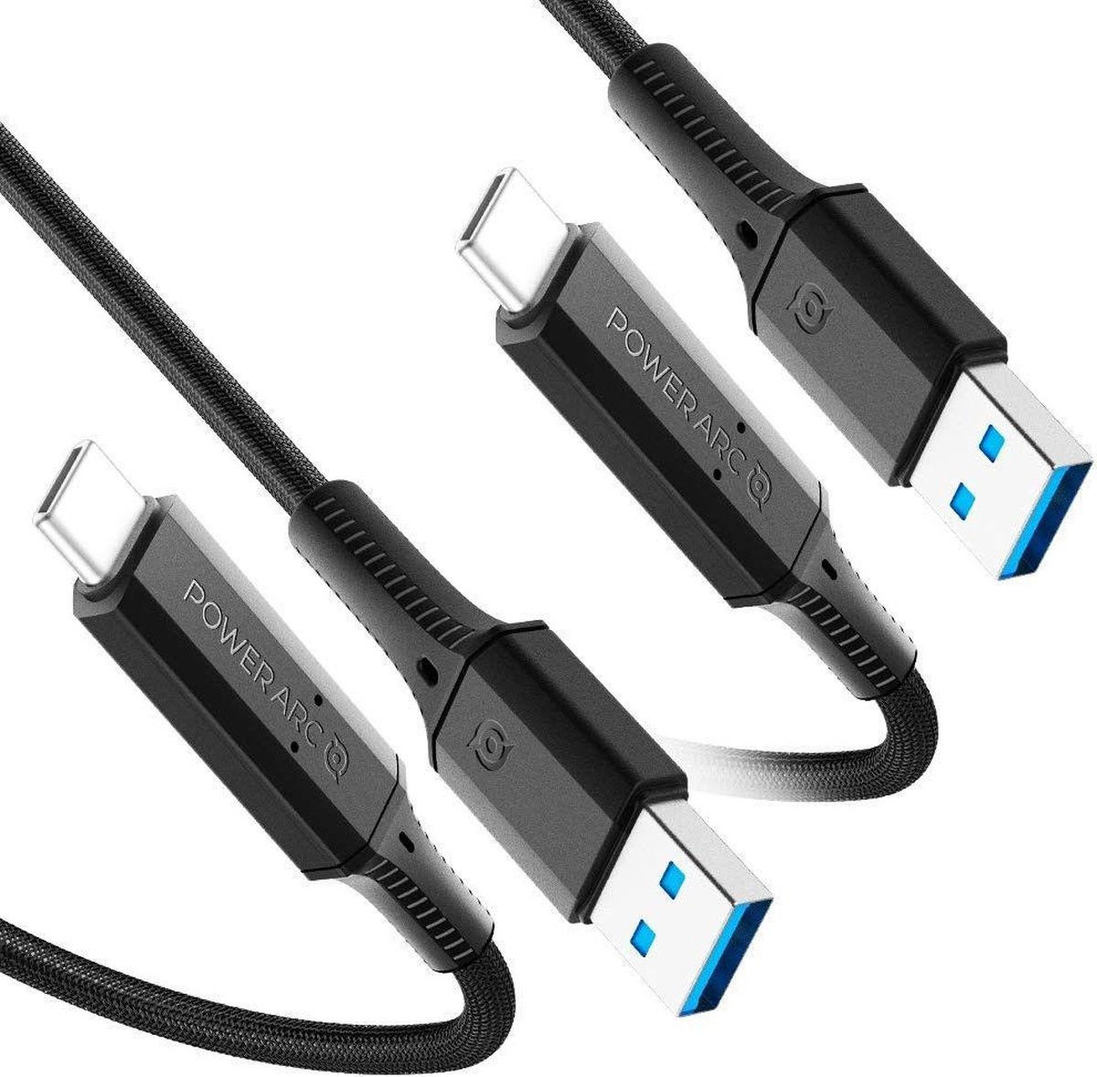 Spigen PowerArc ArcWire Gevlochten USB-C Kabel 1 Meter Zwart (2-Pack) afbeelding 1