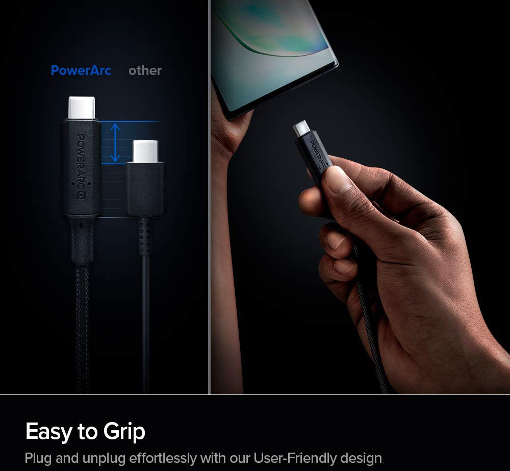 Spigen PowerArc ArcWire Gevlochten USB-C Kabel 1 Meter Zwart (2-Pack) afbeelding 5