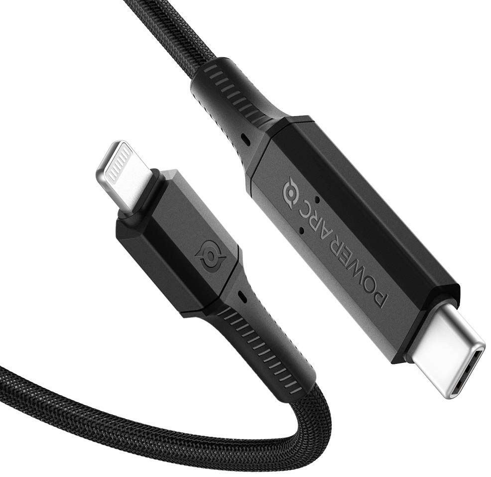 Spigen PowerArc ArcWire Gevlochten USB-C/Lightning Kabel 1 Meter Zwart afbeelding 2