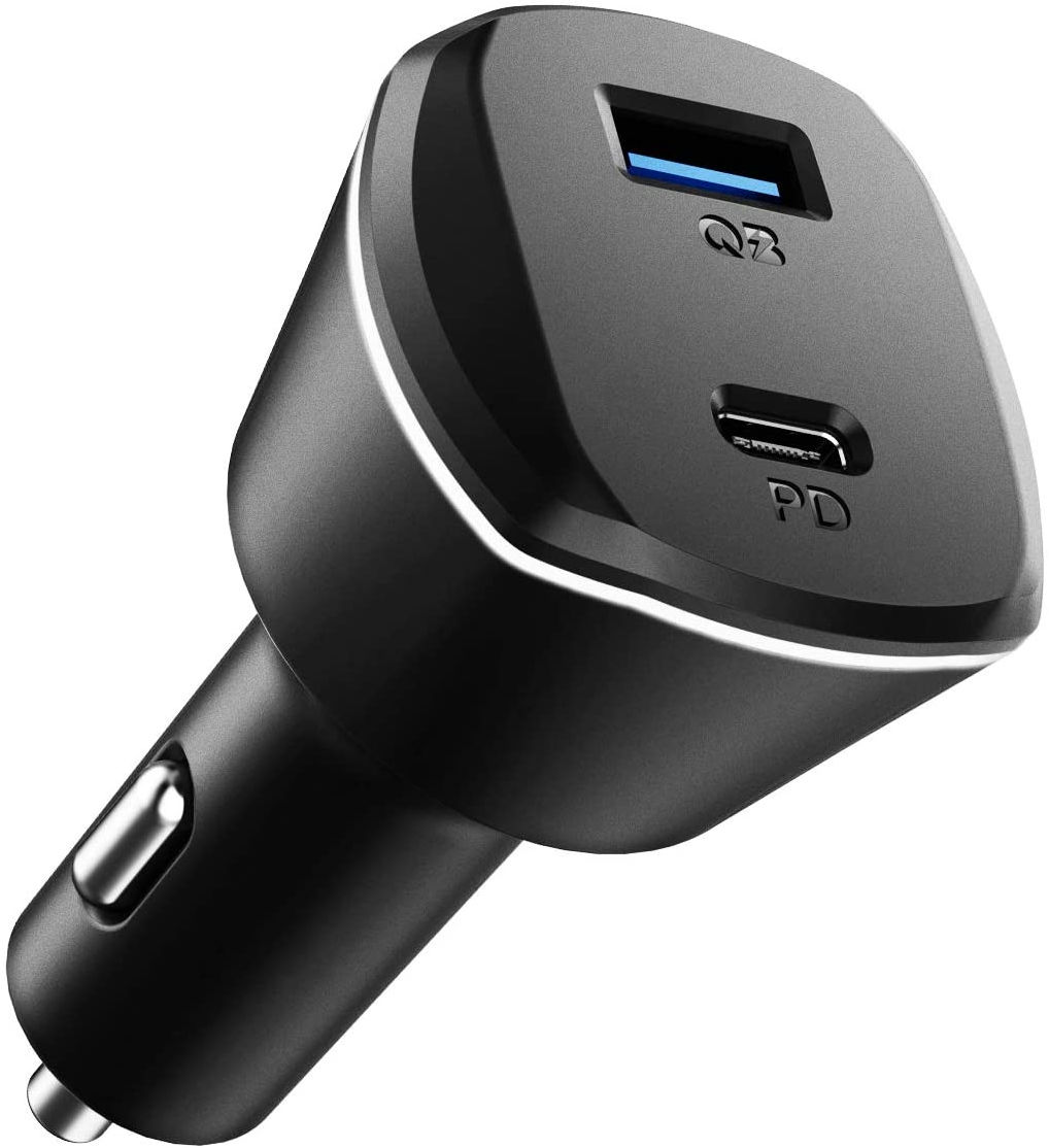 Spigen PowerArc ArcStation Auto Lader met USB en USB-C Poort Zwart afbeelding 1