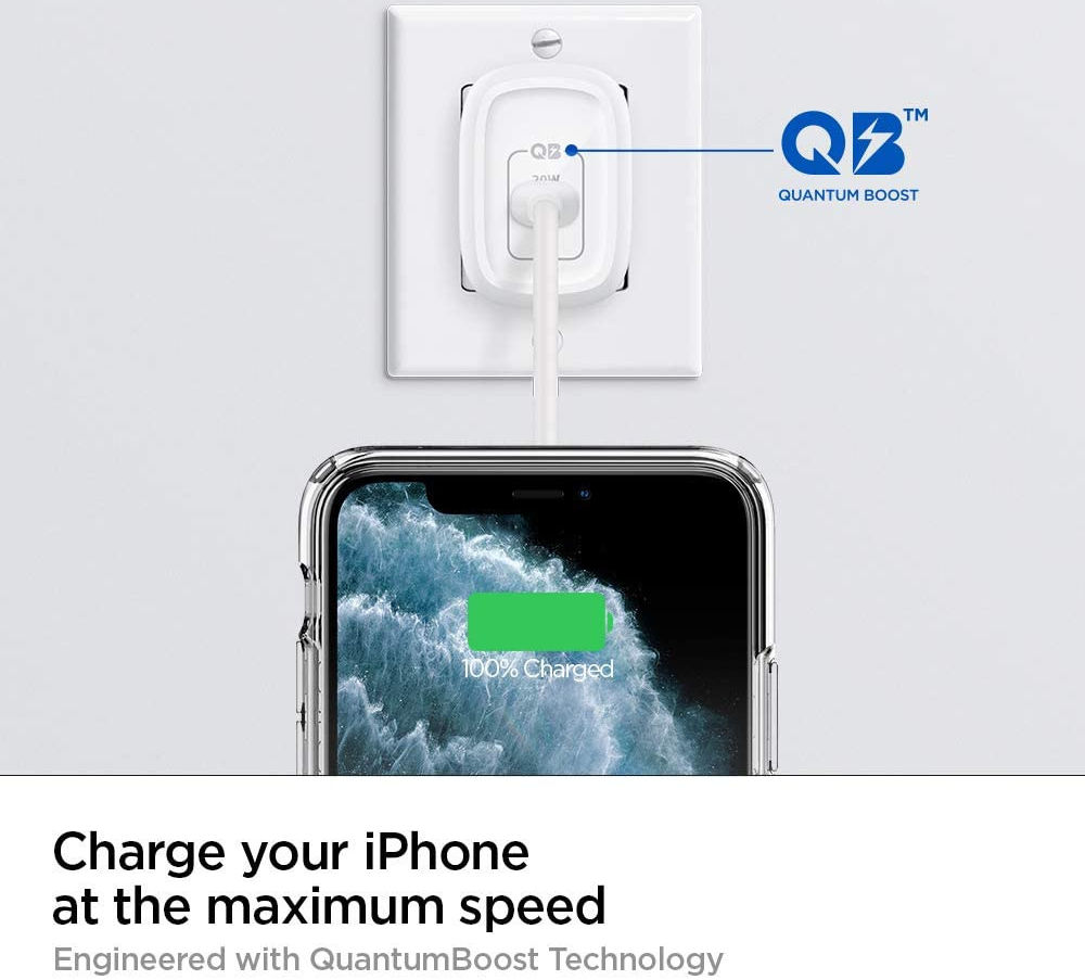 Spigen PowerArc ArcStation 20W Power Delivery 3.0 USB-C Oplader Wit afbeelding 5