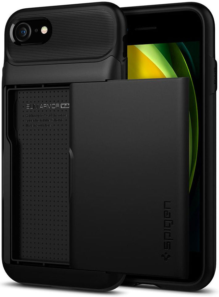 Spigen Slim Armor Wallet Apple iPhone SE(2020) / 8 / 7 Hoesje Zwart afbeelding 1
